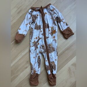 Little Sleepies Brown and White Footie